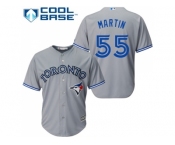 Women's Toronto Blue Jays #55 Russell Martin Grey Road Stitched MLB Jersey