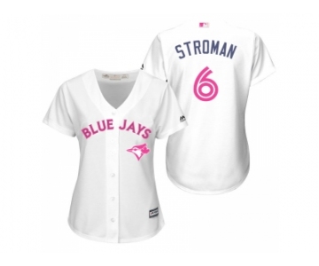 Women's Toronto Blue Jays #6 Marcus Stroman White Home 2016 Mother's Day Cool Base Jersey