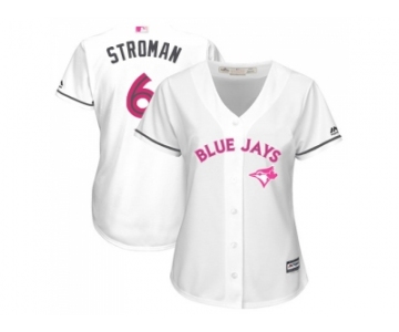 Women's Toronto Blue Jays #6 Marcus Stroman White Mother's Day Cool Base Stitched MLB Jersey