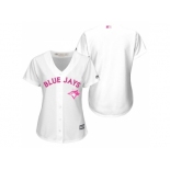 Women's Toronto Blue Jays White Home 2016 Mother's Day Cool Base Team Jersey