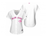 Women's Toronto Blue Jays White Home 2016 Mother's Day Cool Base Team Jersey