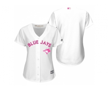 Women's Toronto Blue Jays White Home 2016 Mother's Day Cool Base Team Jersey