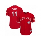 Youth Majestic Toronto Blue Jays #11 Kevin Pillar Authentic Red Canada Day MLB Jersey