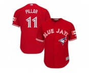 Youth Majestic Toronto Blue Jays #11 Kevin Pillar Authentic Red Canada Day MLB Jersey