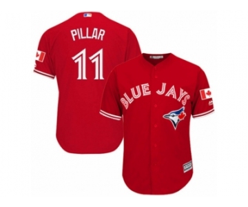 Youth Majestic Toronto Blue Jays #11 Kevin Pillar Authentic Red Canada Day MLB Jersey