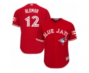 Youth Majestic Toronto Blue Jays #12 Roberto Alomar Authentic Red Canada Day MLB Jersey