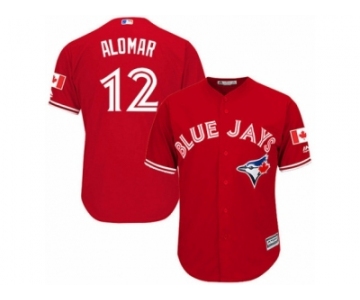 Youth Majestic Toronto Blue Jays #12 Roberto Alomar Authentic Red Canada Day MLB Jersey