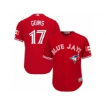 Youth Majestic Toronto Blue Jays #17 Ryan Goins Authentic Red Canada Day MLB Jersey