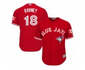 Youth Majestic Toronto Blue Jays #18 Darwin Barney Authentic Red Canada Day MLB Jersey