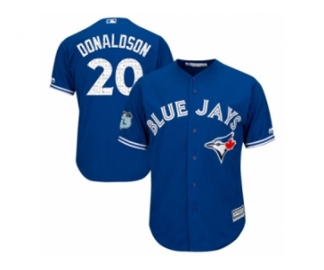 Youth Majestic Toronto Blue Jays #20 Josh Donaldson Authentic Royal Blue 2017 Spring Training Cool Base MLB Jersey