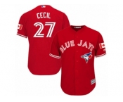 Youth Majestic Toronto Blue Jays #27 Brett Cecil Authentic Red Canada Day MLB Jersey