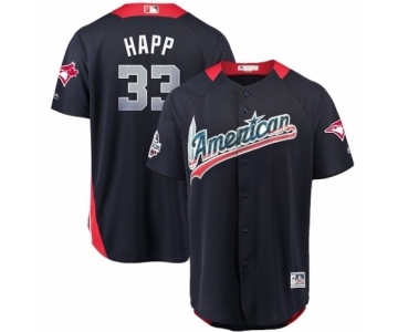 Youth Majestic Toronto Blue Jays #33 J.A. Happ Game Navy Blue American League 2018 MLB All-Star MLB Jersey