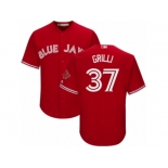 Youth Majestic Toronto Blue Jays #37 Jason Grilli Authentic Red Canada Day MLB Jersey