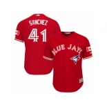 Youth Majestic Toronto Blue Jays #41 Aaron Sanchez Authentic Red Canada Day MLB Jersey