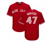 Youth Majestic Toronto Blue Jays #47 Miguel Montero Replica Scarlet Alternate MLB Jersey