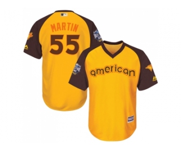 Youth Majestic Toronto Blue Jays #55 Russell Martin Authentic Yellow 2016 All-Star American League BP Cool Base MLB Jerse