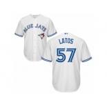 Youth Majestic Toronto Blue Jays #57 Mat Latos Authentic White Home MLB Jersey