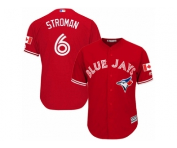 Youth Majestic Toronto Blue Jays #6 Marcus Stroman Authentic Red Canada Day MLB Jersey