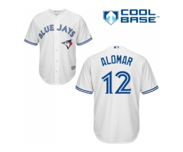 Youth Toronto Blue Jays #12 Roberto Alomar White Cool Base Stitched MLB Jersey