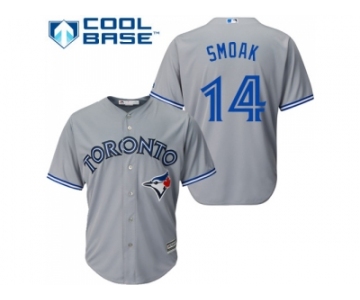 Youth Toronto Blue Jays #14 Justin Smoak Grey Road Stitched MLB Jersey