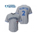 Youth Toronto Blue Jays #2 Troy Tulowitzki Grey Cool Base Stitched MLB Jersey