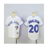 Youth Toronto Blue Jays #20 Josh Donaldson Majestic White 40th Anniversary Patch Cool Base Jersey