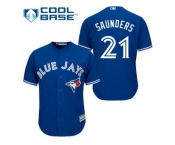 Youth Toronto Blue Jays #21 Michael Saunders Blue Cool Base Stitched Baseball Jersey