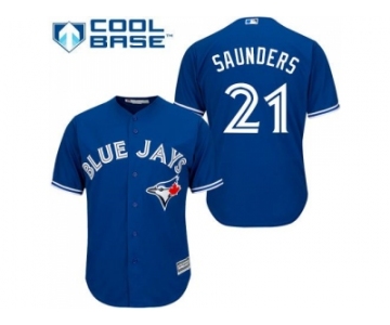 Youth Toronto Blue Jays #21 Michael Saunders Blue Cool Base Stitched Baseball Jersey