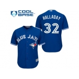 Youth Toronto Blue Jays #32 Roy Halladay Blue Cool Base Stitched MLB Jersey