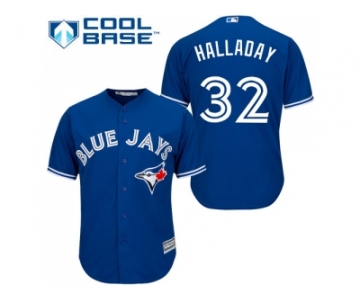 Youth Toronto Blue Jays #32 Roy Halladay Blue Cool Base Stitched MLB Jersey