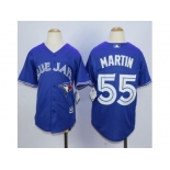 Youth Toronto Blue Jays #55 Russell Martin Blue New Jerseys