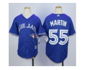 Youth Toronto Blue Jays #55 Russell Martin Blue New Jerseys