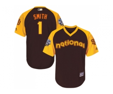 Youth Majestic San Diego Padres #1 Ozzie Smith Authentic Brown 2016 All-Star National League BP Cool Base Cool Base MLB Jersey