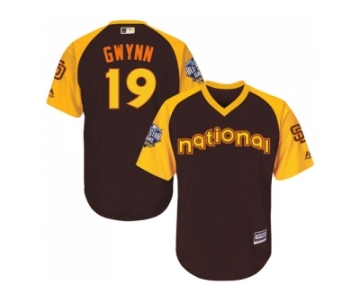 Youth Majestic San Diego Padres #19 Tony Gwynn Authentic Brown 2016 All-Star National League BP Cool Base Cool Base MLB Jersey