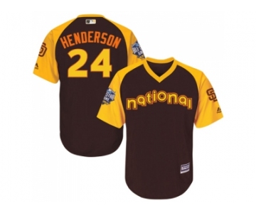 Youth Majestic San Diego Padres #24 Rickey Henderson Authentic Brown 2016 All-Star National League BP Cool Base Cool Base MLB Jersey