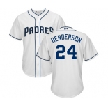 Youth Majestic San Diego Padres #24 Rickey Henderson Replica White Home Cool Base MLB Jersey