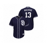 Youth Padres #13 Manny Machado Majestic Alternate Cool Base Jersey