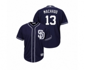 Youth Padres #13 Manny Machado Majestic Alternate Cool Base Jersey