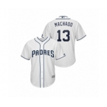 Youth Padres #13 Manny Machado Majestic Home Cool Base Jersey