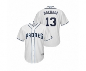 Youth Padres #13 Manny Machado Majestic Home Cool Base Jersey