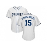 Youth San Diego Padres #15 Cory Spangenberg White Cool Base Stitched MLB Jersey