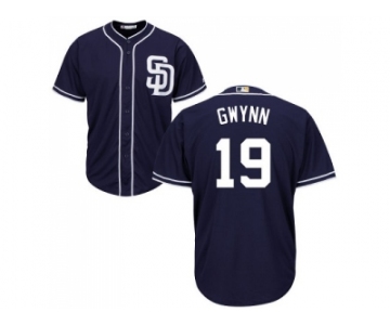 Youth San Diego Padres #19 Tony Gwynn Navy blue Cool Base Stitched MLB Jersey