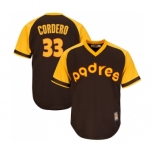 Youth San Diego Padres #33 Franchy Cordero Authentic Brown Alternate Cooperstown Cool Base Baseball Jersey