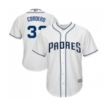 Youth San Diego Padres #33 Franchy Cordero Authentic White Home Cool Base Baseball Jersey