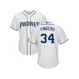 Youth San Diego Padres #34 Rollie Fingers White Cool Base Stitched MLB Jersey