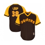 Youth San Diego Padres #38 Aaron Loup Authentic Brown Alternate Cooperstown Cool Base Baseball Jersey