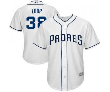 Youth San Diego Padres #38 Aaron Loup Replica White Home Cool Base Baseball Jersey