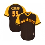 Youth San Diego Padres #55 Matt Strahm Authentic Brown Alternate Cooperstown Cool Base Baseball Jersey