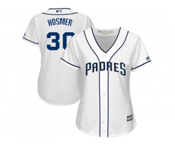 Women San Diego Padres #30 Eric Hosmer White Home Stitched MLB Jersey