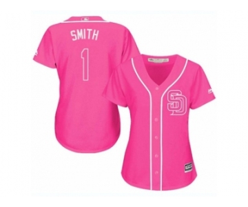 Women's Majestic San Diego Padres #1 Ozzie Smith Replica Pink Fashion Cool Base MLB Jersey